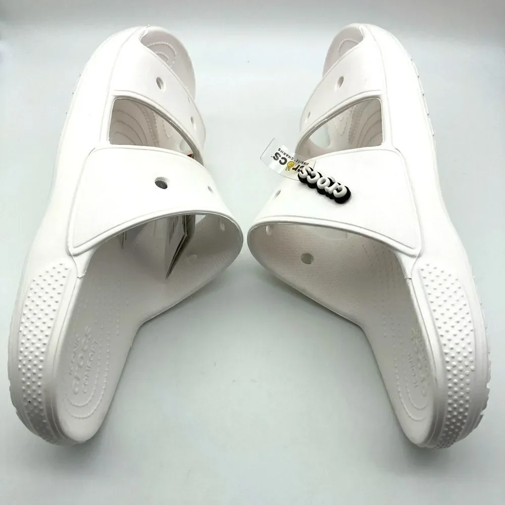 NWT Crocs Classic Unisex White Sandals Size 13/310